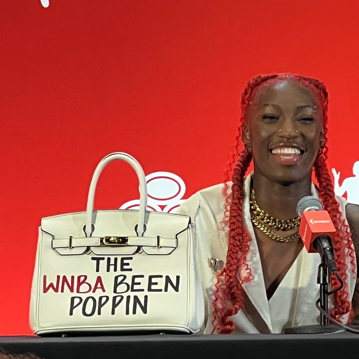 Myles on X: "Saniya Rivers on her "The WNBA Been Poppin" bag: "I use it as motivation. I'm at the WNBA draft, and just like the bag says, we're popping... Now that