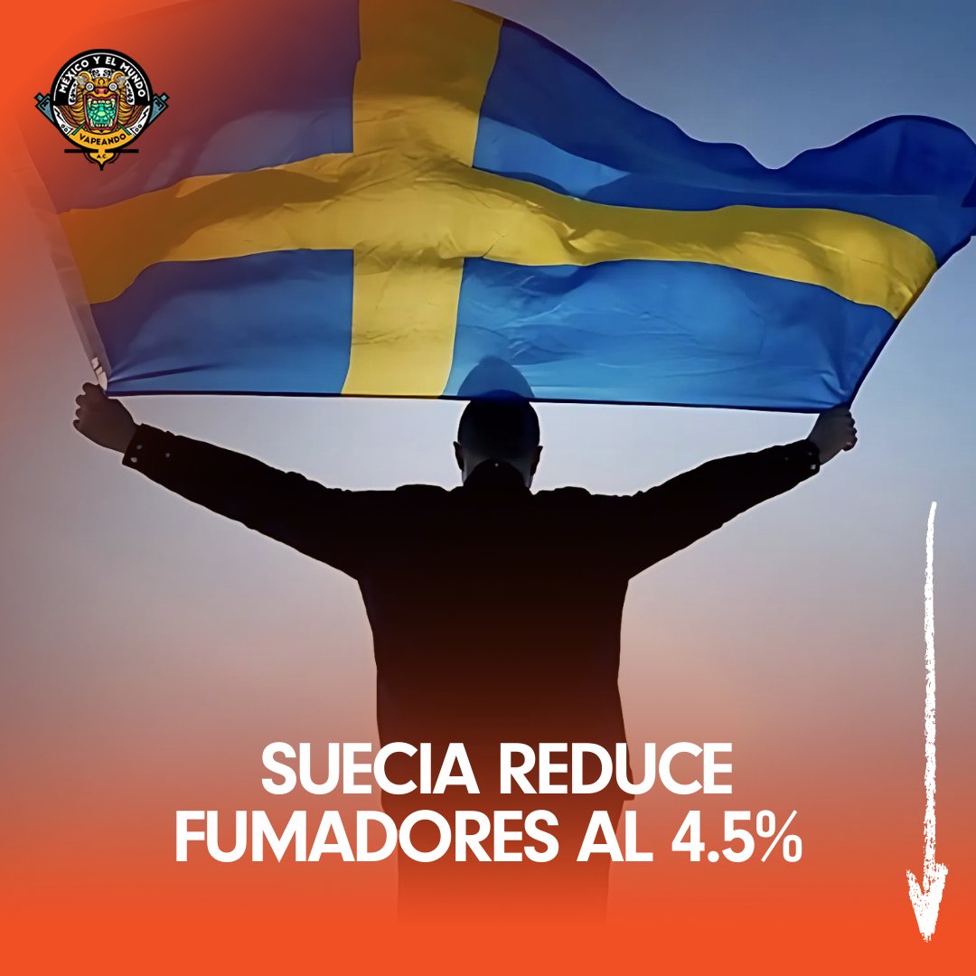 mexmvap's tweet photo. Suecia ha reducido su tasa de fumadores al 4.5% gracias a políticas que permiten el uso de productos de nicotina menos dañinos, como el snus y los cigarrillos electrónicos.  

#MexMVap #México #VapeoInternacional #Suecia #NoProhibición #RegulemosElVapeo #VapeoLegal https://t.co/aSJqSoeejJ