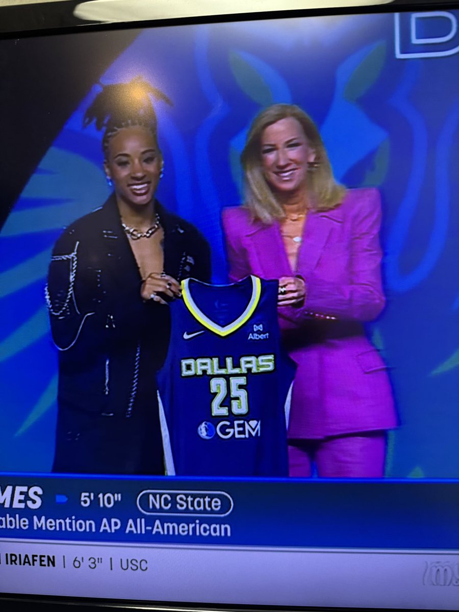 GameDayCharlie's tweet photo. NC State’s Aziaha James selected 12th by the Dallas Wings in the 2025 WNBA Draft. @ABC11_WTVD @PackWomensBball https://t.co/rPalR9xRlb