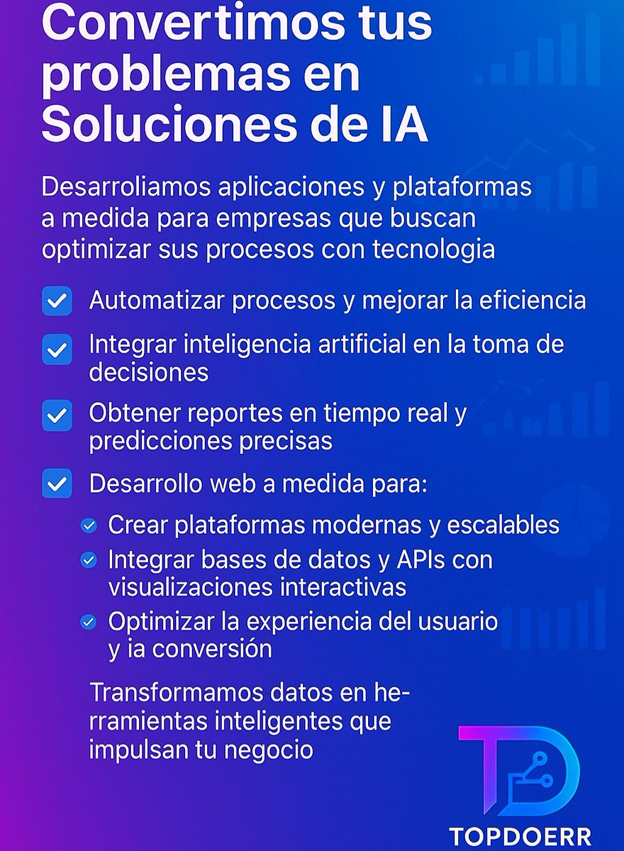 Pla2Freelancers's tweet photo. Domina el internet con Topdoerr:
 * Webs que venden.
 * Marketing con IA.
 * Diseño impactante.
¡Más clientes, más crecimiento! Contáctanos.
#MarketingDigital #IA #Diseño #Topdoerr https://t.co/VxywAvzrpl