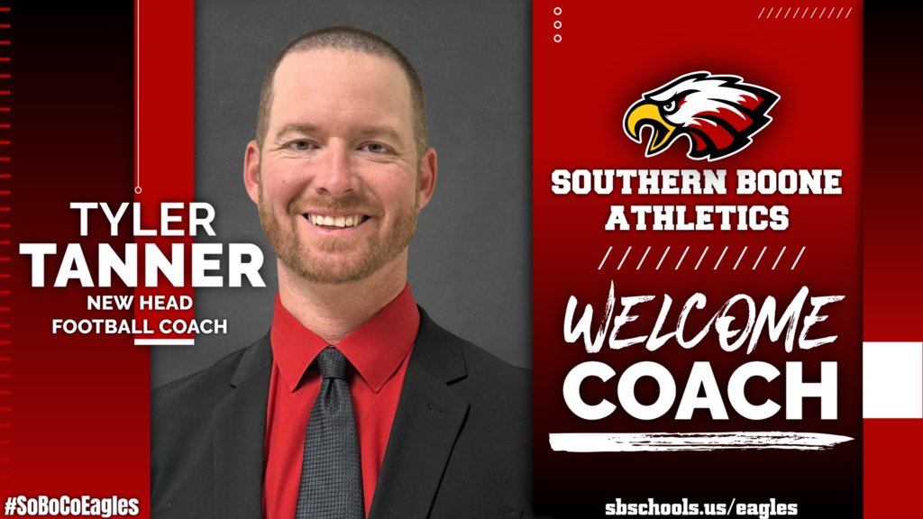 Southern Boone School District has named Tyler Tanner as the new head football coach for the 2025-2026 school year.

READ MORE HERE: sbschools.us/o/soboco-athle…