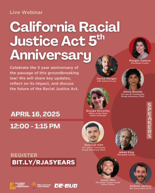 California Racial Justice Act 5th Anniversary @ Online