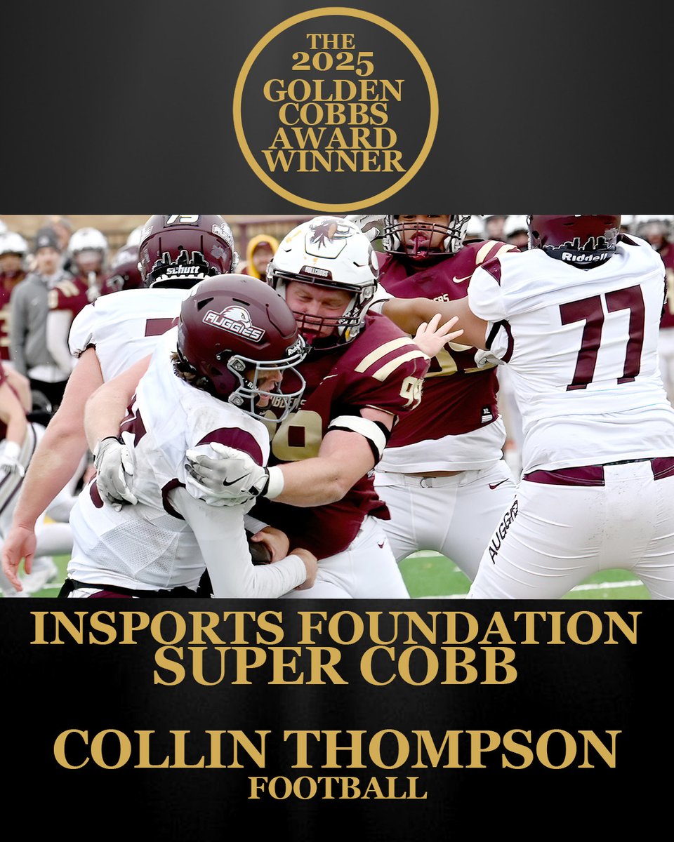 Congratulations to Collin Thompson for winning the InSports Foundation Super Cobb Award! This Data Analytics and Business Management double major was on the Dean's list for 8 semesters, posting a 3.96 GPA. Thompson is also involved in the campus and greater Moorhead community.