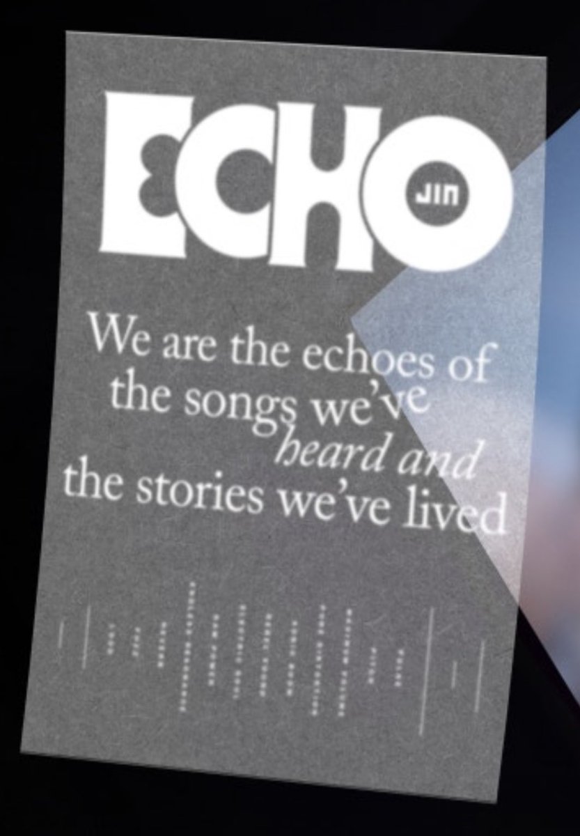 drpeppermilk's tweet photo. “We are the echoes of the songs we’ve heard and the stories we’ve lived.”

This is so profoundly Jin 🥹

JIN IS COMING 
ECHO IS COMING
#JinxEcho https://t.co/wlmub8gYie