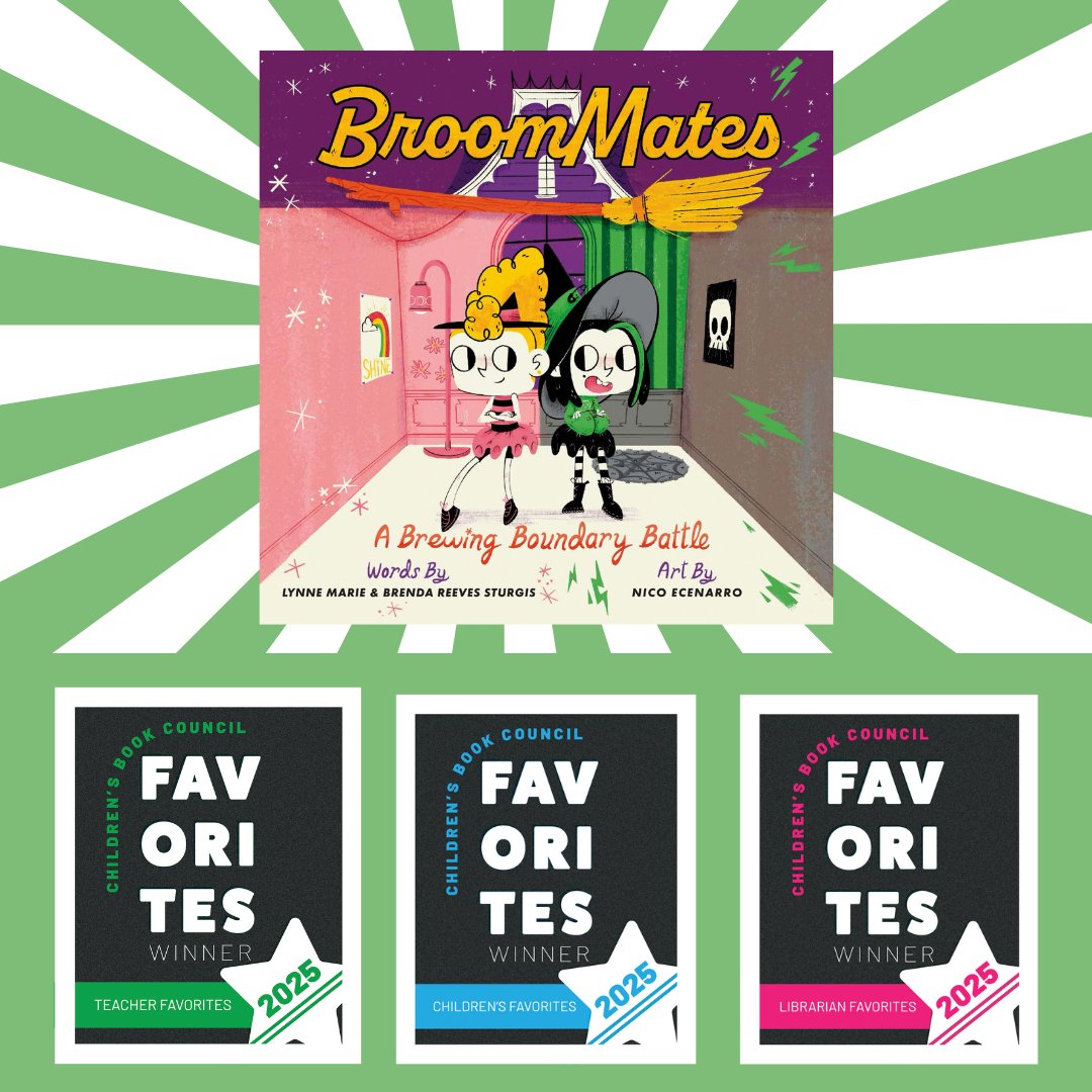 The Little Press Publishing (@little_press) on Twitter photo It's a clean sweep for BROOMMATES at the 2025 CBC Favorite Awards (must be the brooms!) #kidsfaves
2025 CBC Children’s Favorites Winner
2025 CBC Teacher Favorites Winner
2025 CBC Librarian Favorites Winner
Written by <a href="/Literally_Lynne/">Lynne Marie - BroomMates Are Flying off the Shelf</a> & <a href="/sturgis_reeves/">Brenda Reeves Sturgis</a>
Illustrated by <a href="/necenarro/">Nico Ecenarro ✐</a> It's a clean sweep for BROOMMATES at the 2025 CBC Favorite Awards (must be the brooms!) #kidsfaves
2025 CBC Children’s Favorites Winner
2025 CBC Teacher Favorites Winner
2025 CBC Librarian Favorites Winner
Written by <a href="/Literally_Lynne/">Lynne Marie - BroomMates Are Flying off the Shelf</a> & <a href="/sturgis_reeves/">Brenda Reeves Sturgis</a>
Illustrated by <a href="/necenarro/">Nico Ecenarro ✐</a>