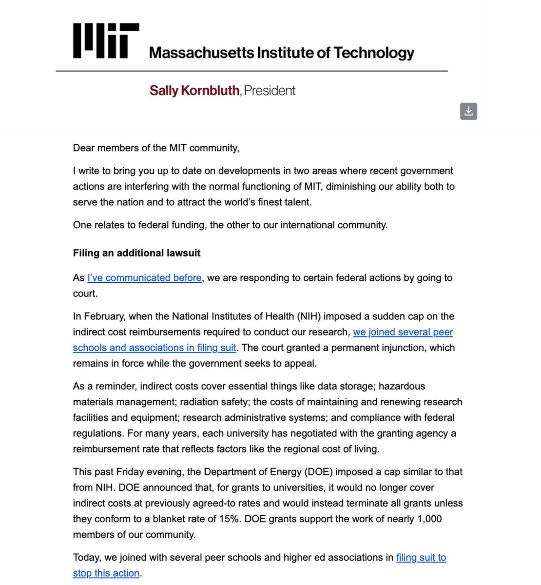 EoinHiggins_'s tweet photo. MIT following Harvard's lead here https://t.co/KnB6OjoaO5