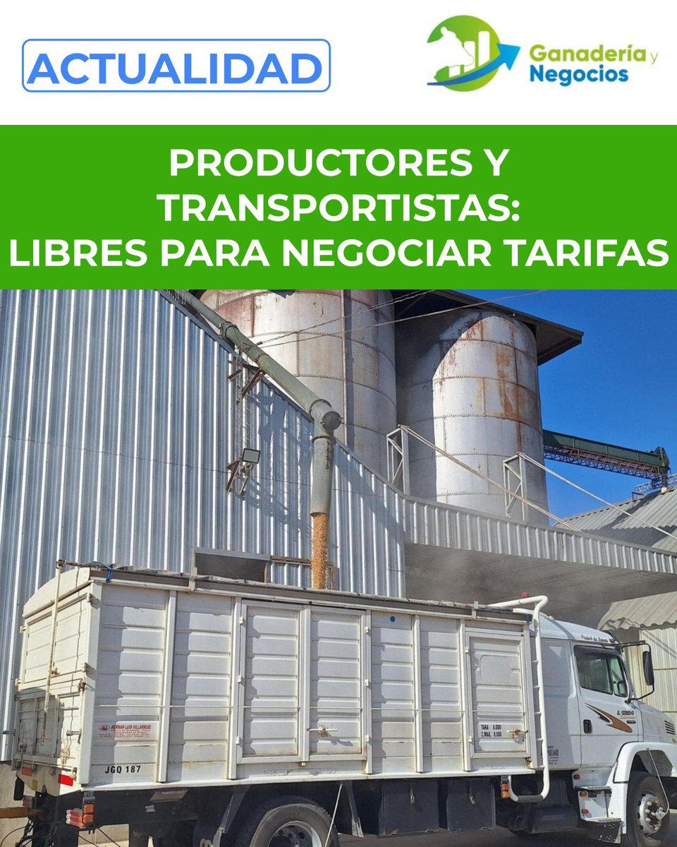 gynegocio's tweet photo. PRODUCTORES Y TRANSPORTISTAS: LIBRES PARA NEGOCIAR TARIFAS
A través de un comunicado, CONINAGRO trae a la luz un tema -las tarifas de carga agropecuaria- que es síntesis y reflejo de muchas de las distorsiones que vive el país.
https://t.co/2on8sV4h6P

#Ganaderiaynegocios https://t.co/y1fwjoBGBU