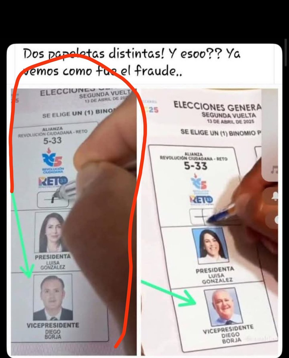 Hubieron 2 papeletas circulando de la RC ..a mí me dieron la primera papeleta ..osea nos entregaron papeletas falsas ..infelices tramposos con razón no querian que tomarán fotos 😡😡😡Fraude 100% así les arda esa es la realidad 😡😡