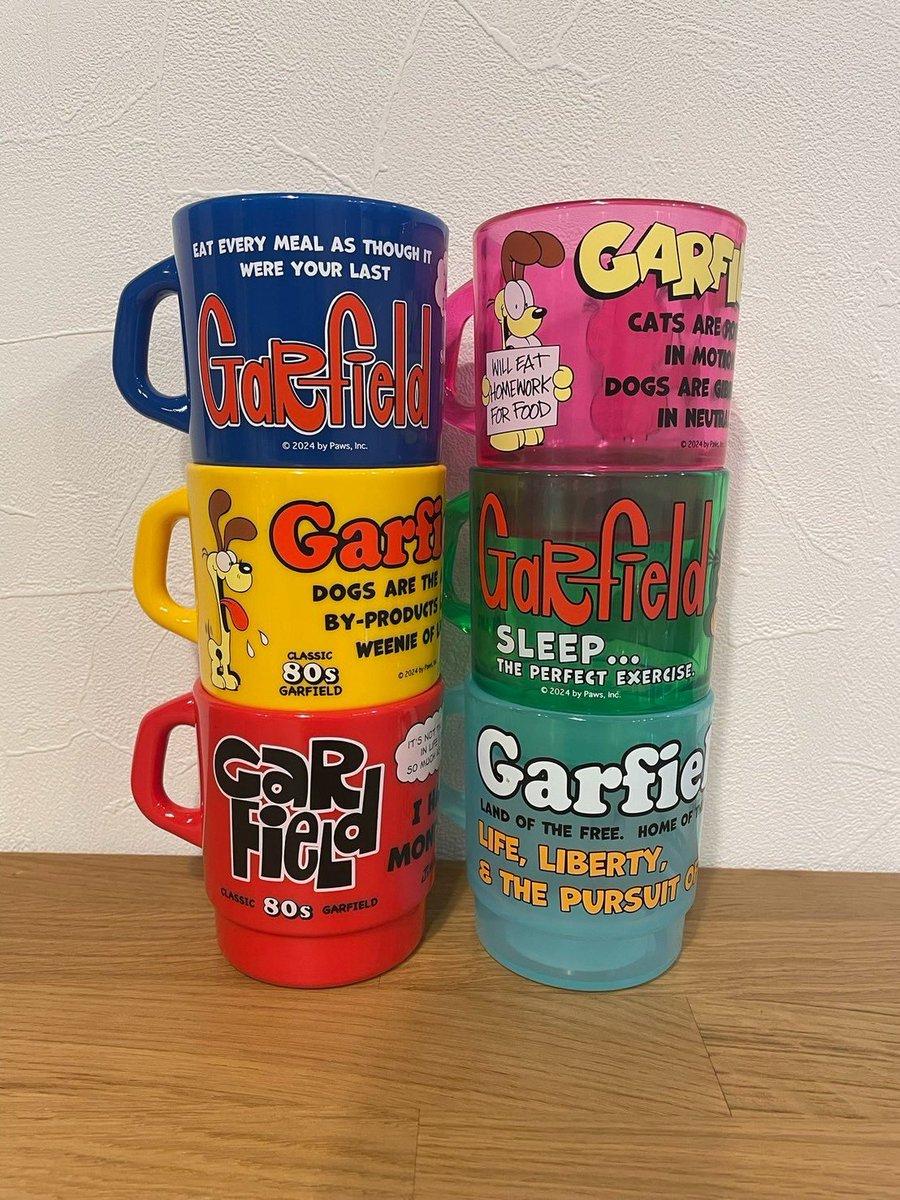 _hydeandseak's tweet photo. 「Garfield スタッキングマグ」

集めて楽しいスタッキングマグのGarfieldデザインです🥰

原色のマット系も可愛いですが、クリアな方も懐か��くていいですよね🐱♡

#スタッキングマグ
#Garfield 
#Mug 
#ガーフィールド
#アメリカン雑貨 
#アメ雑 
#Hyde&amp;Seak https://t.co/iDIj9ulc5o