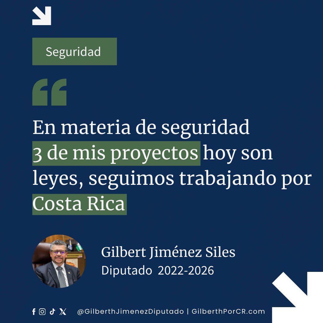 gilberthrenacer's tweet photo. 🔐 La seguridad de nuestra gente es una prioridad del corazón.
No es solo legislar, es proteger lo que más amamos: nuestras familias, nuestros barrios, nuestra Costa Rica.
Hoy, 3 de mis proyectos ya son leyes en esta lucha.
Y no nos detenemos. Seguimos adelante, por vos, por todos. 🇨🇷
#Seguridad #PorCostaRica #GilberthJiménez #DiputadoConPropósito #CostaRicaSegura