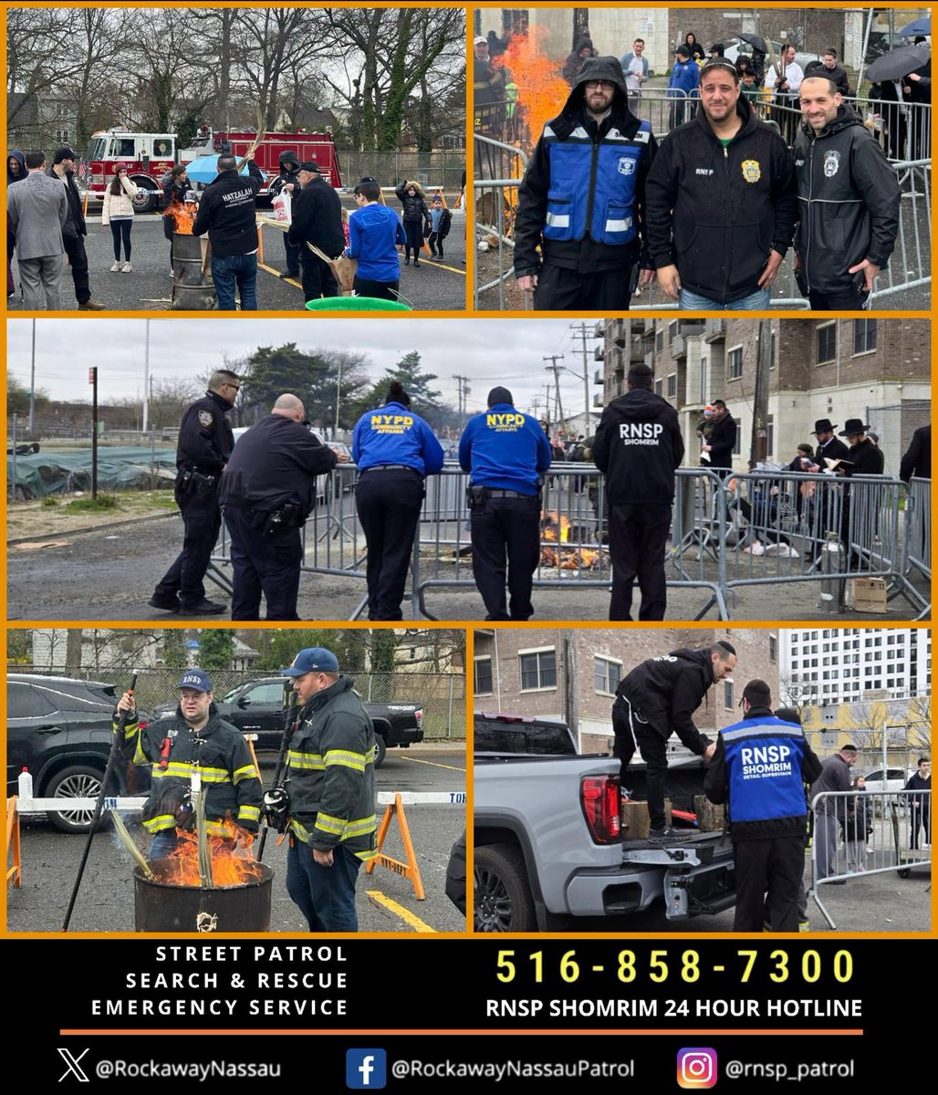 RockawayNassau's tweet photo. RNSP Shomrim thanks the following #CommunityPartners for their #collaboration in bringing safe and efficient #CommunityWide #ChametzBurning options & added sanitation services in advance of #Passover2025:
@JCCofRP @FDNY
#LCFD #WFD
#IFD #WHFD
@NassauCountyPD Auxiliary,
@NYCSanitation, @HempsteadTown Sanitation
@hatzalah @Chaverim5T
@NYPD101Pct @NYPDCommAffairs,
@NYPDQueensSouth
@kazdaughtry @AchiezerFR_5T
@PesachOsina @NYCParks

Thank you for all you did this year and for #HoldingItDown in years past. Once again we had successful and #safe chametz burnings in the communities we serve. Have a chag kasher v'same'ach