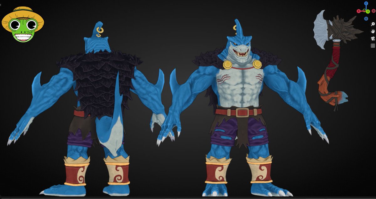 TheREALKickman's tweet image. Shark Boss I made for @RELLGames / Rellseas
Made this a while back so im glad I can finally show
#RobloxDev #RobloxDevs #Blender3d #ROBLOX #zbrush