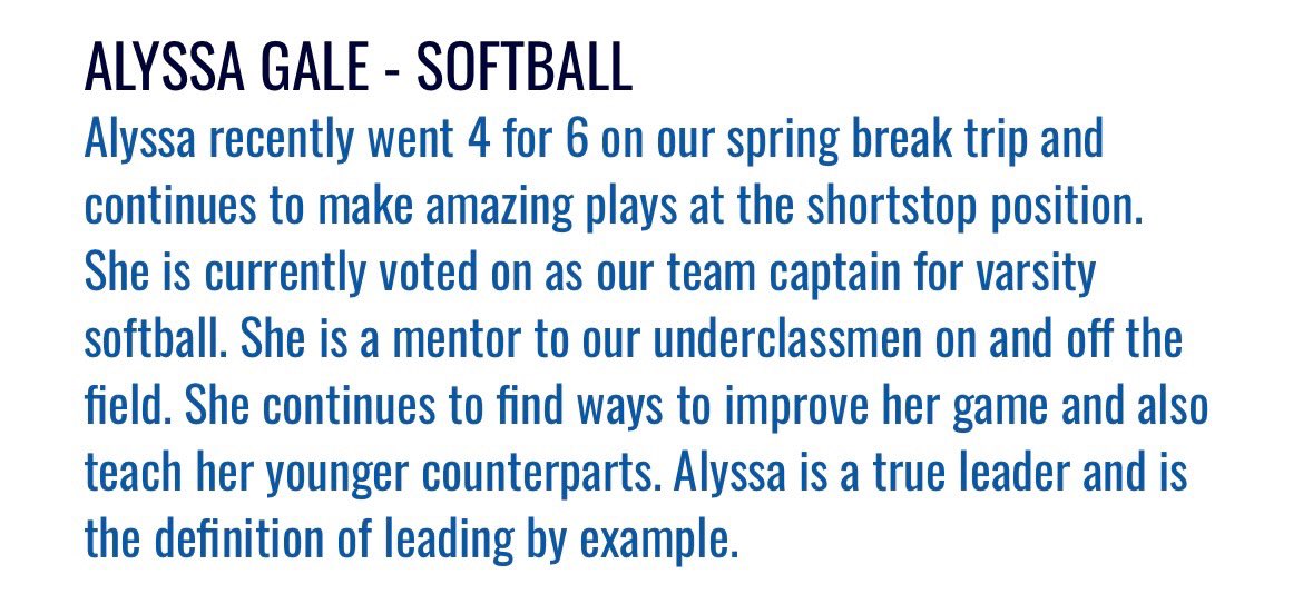 Alyssa Gale (@alyssagale27) on Twitter photo So grateful to have recieved the Jersey Mikes Athlete of the Week award and I am so glad to be a part of this amazing team! <a href="/DcSoftball/">DC Softball</a> <a href="/CTW18uAAPremier/">CTW 18u AA</a> <a href="/CrushTidal/">CTW Fastpitch (Crush Tidal Waves)</a> <a href="/AUSpartanSball/">AU Spartan Softball</a> So grateful to have recieved the Jersey Mikes Athlete of the Week award and I am so glad to be a part of this amazing team! <a href="/DcSoftball/">DC Softball</a> <a href="/CTW18uAAPremier/">CTW 18u AA</a> <a href="/CrushTidal/">CTW Fastpitch (Crush Tidal Waves)</a> <a href="/AUSpartanSball/">AU Spartan Softball</a>