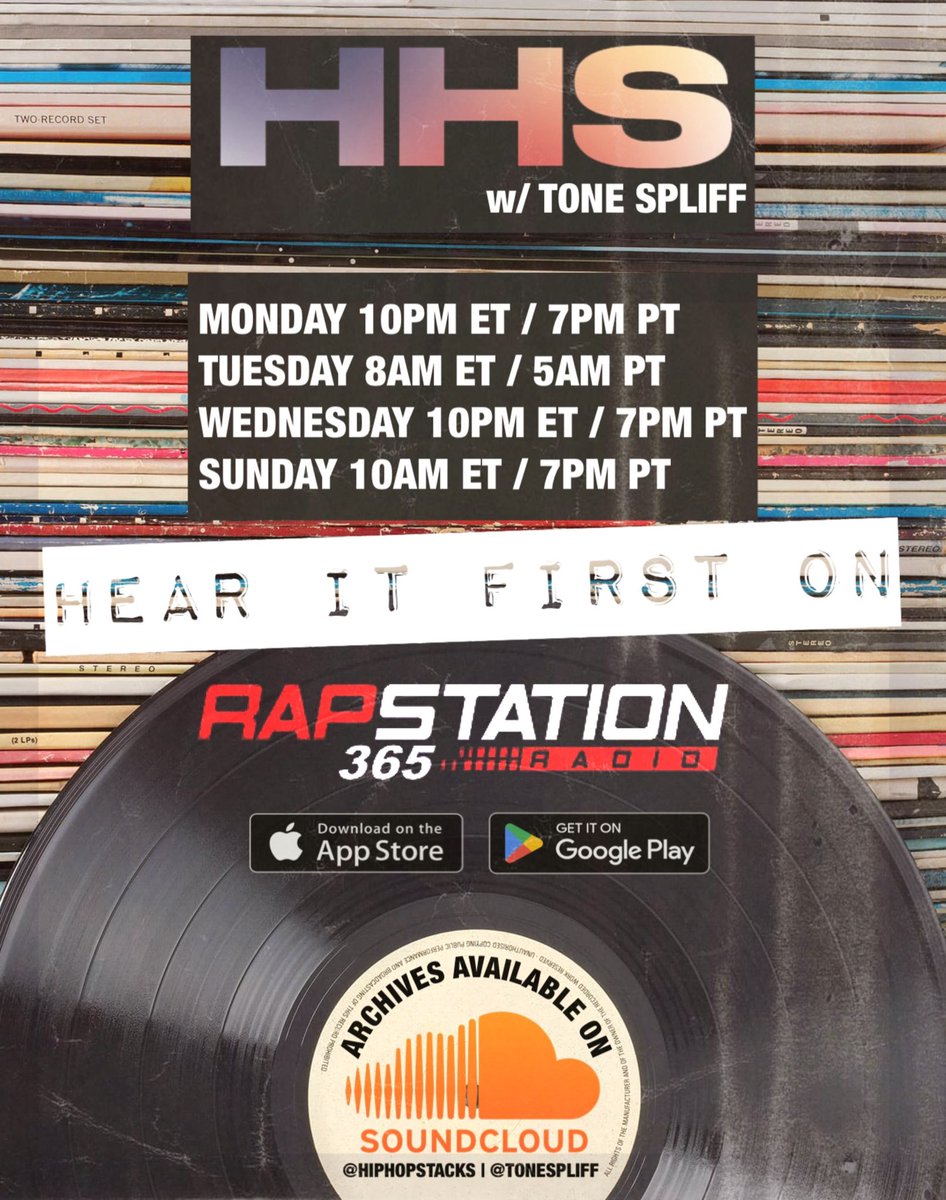 ToneSpliff's tweet photo. Tune into the Hip Hop Stacks 420 show re-run airing tonight through 4/27 on @rapstation365 (swipe for the full playlist). Airtimes on the flyer. Smoke responsibly π¨ #420community #smokeweed #stoners #musicmakesmehigh #fatblunt #spliff #boombap https://t.co/mPCslWaByd