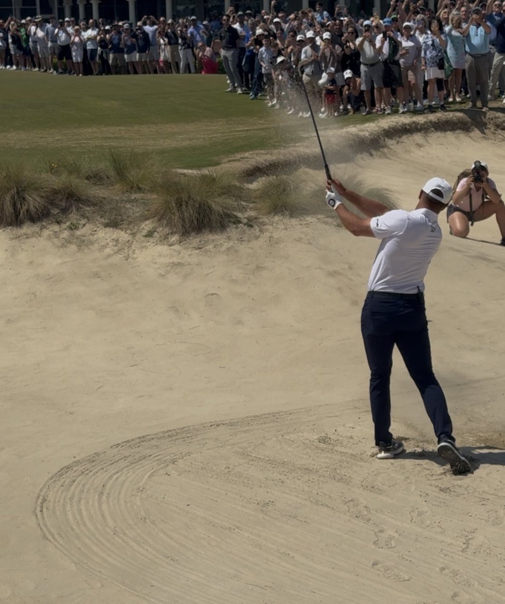 BrettHSanborn's tweet photo. @brysondech came by Pinehurst today and recreated “The shot of my life.”  He gave the crowd three attempts and graciously gave his time afterwards. https://t.co/VBCGiV7EIG