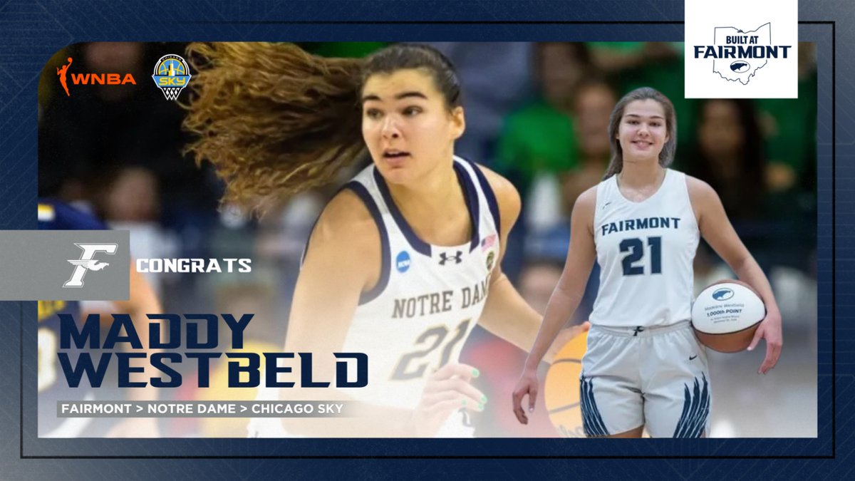 Fairmont Firebird Athletics - Chris Weaver, AD (@fhsathletics1) on Twitter photo Congratulations to <a href="/FairmontGB/">Fairmont Girls Basketball</a> <a href="/maddy_westbeld/">Madeline Westbeld</a> on being selected in the 2025 WNBA Draft by the Chicago Sky!
Your career at Fairmont and Notre Dame was nothing short of amazing. Keep chasing the dream and doing great things!
#ForeverAFirebird #BuiltAtFairmont Congratulations to <a href="/FairmontGB/">Fairmont Girls Basketball</a> <a href="/maddy_westbeld/">Madeline Westbeld</a> on being selected in the 2025 WNBA Draft by the Chicago Sky!
Your career at Fairmont and Notre Dame was nothing short of amazing. Keep chasing the dream and doing great things!
#ForeverAFirebird #BuiltAtFairmont