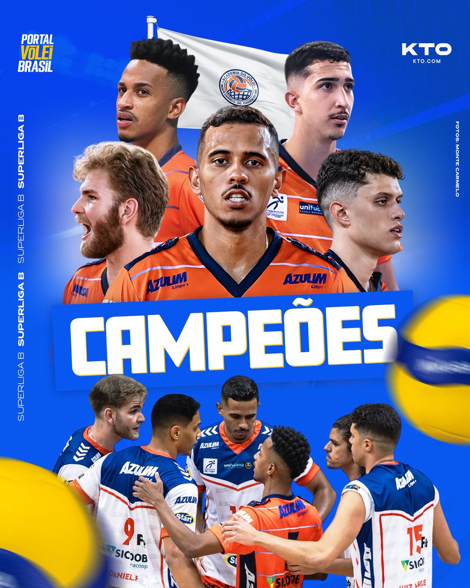 portal_volei's tweet photo. 🏆🥇 CAMPEÕES! O Azulim Sicoob Aracoop Monte Carmelo é a equipe campeã da Superliga B Masculina 24/25 🟠 https://t.co/hAKmQiXVcp