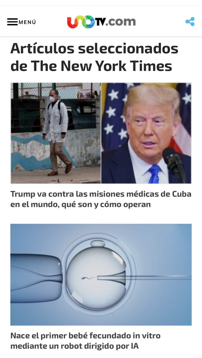 #SabíasQue 
En el portal de  <a href="/UnoNoticias/">Uno TV</a> ya pueden encontrar artículos seleccionados de The New York Times.

¡Púchenle!

unotv.com

unotv.com/ciencia-y-tecn…