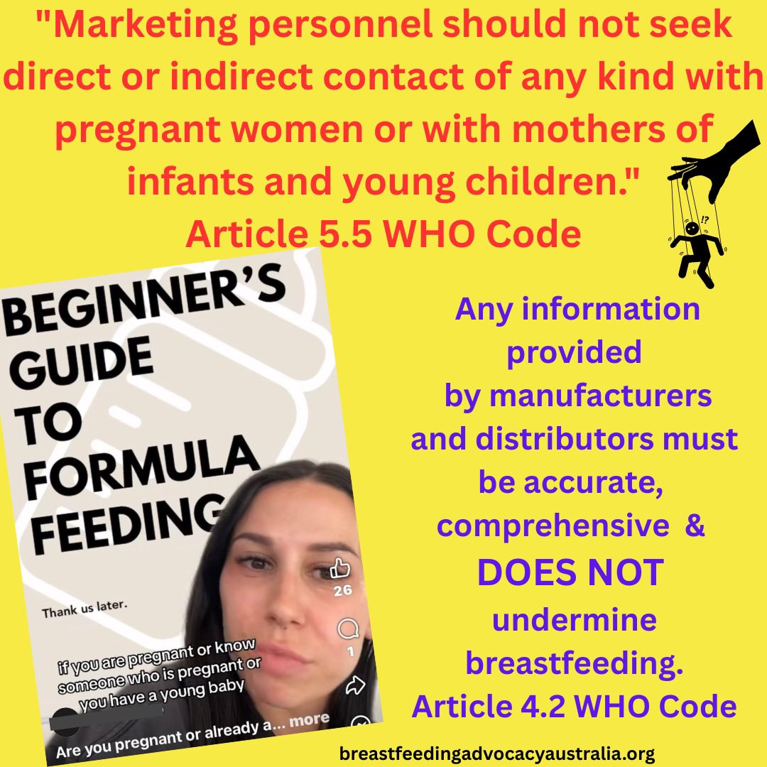 Kerry Marshall-Ryan (@kerrymarshallr1) on Twitter photo Since when did industry have the right to deliberately undermine breastfeeding in order to sell their products?
Where is the support for the breastfeeding dyad? <a href="/Mark_Butler_MP/">Mark Butler MP</a> <a href="/AlboMP/">Anthony Albanese</a> Since when did industry have the right to deliberately undermine breastfeeding in order to sell their products?
Where is the support for the breastfeeding dyad? <a href="/Mark_Butler_MP/">Mark Butler MP</a> <a href="/AlboMP/">Anthony Albanese</a>