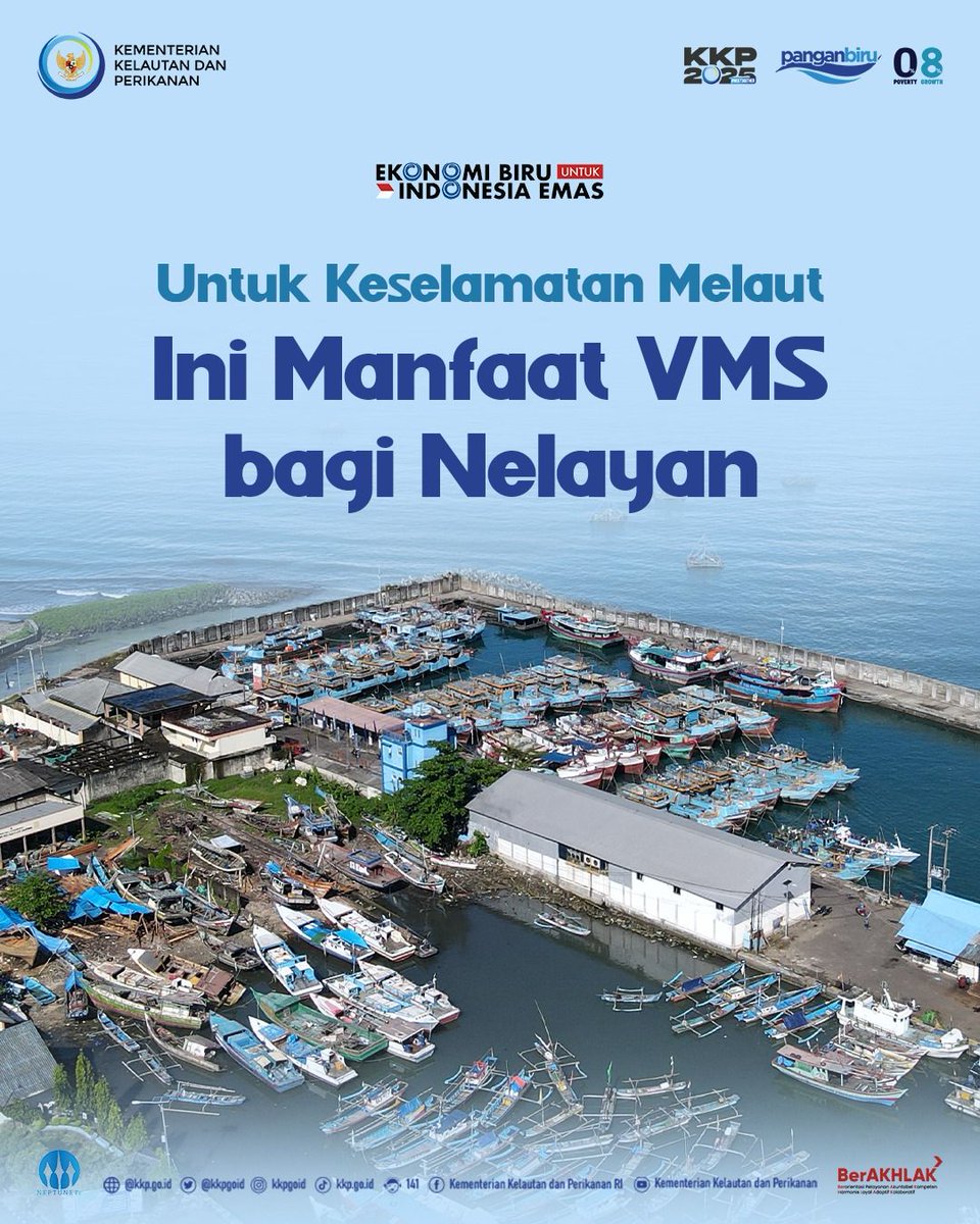 bppmhkp's tweet photo. Hai #SahabatBahari, tahu nggak sih penggunaan sistem pemantauan kapal perikanan berupa Vessel Monitoring System (VMS) itu sangat penting bagi nelayan lho
#PanganBiru #2025KKPRiseTogether #EkonomiBiruUntukIndonesiaEmas #SaktiWahyuTrenggono #KKPGOID #VMS #VesselMonitoringSystem https://t.co/GsUVvSTkeY