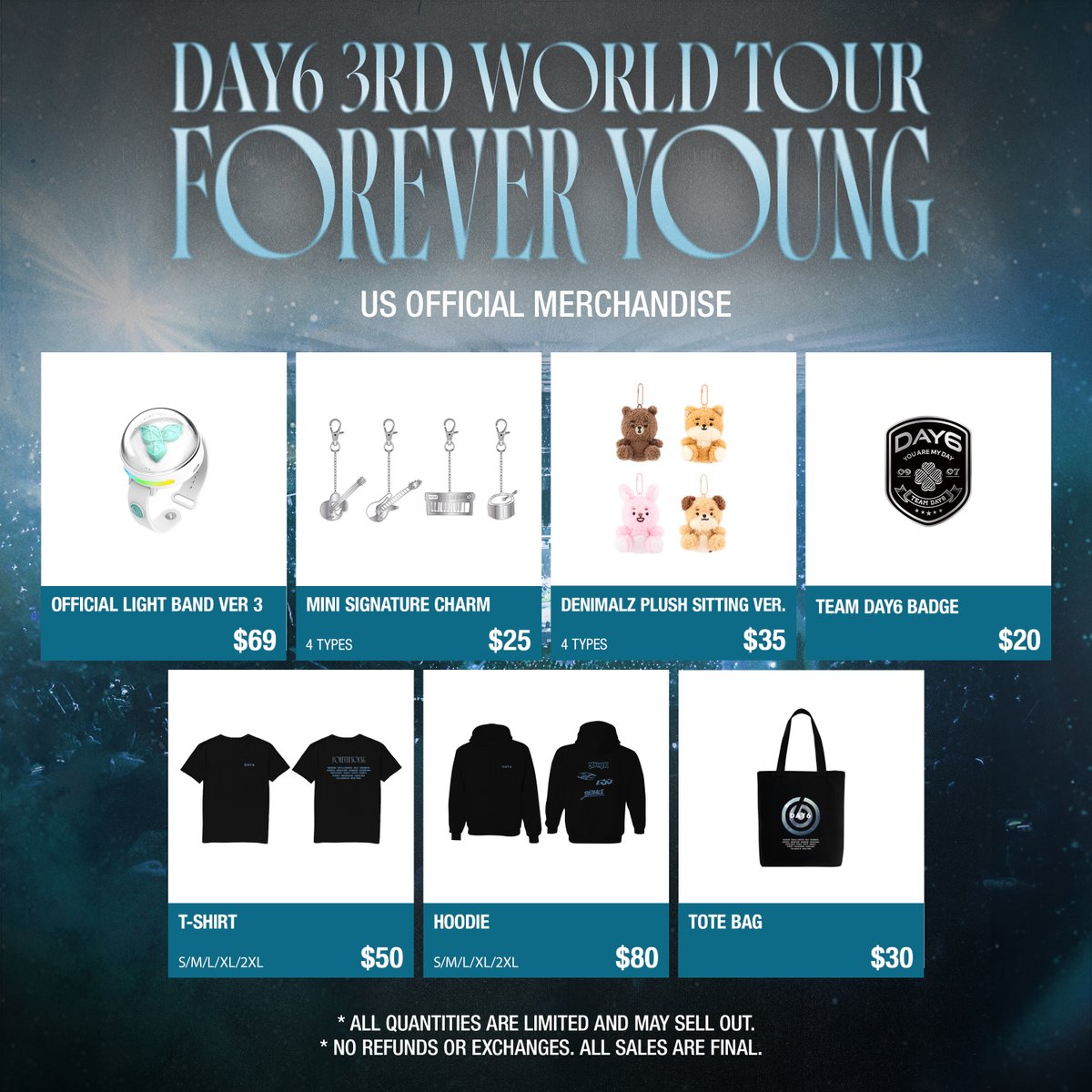 🍀DAY6 3RD WORLD TOUR <FOREVER YOUNG> OFFICIAL MERCHANDISE in the