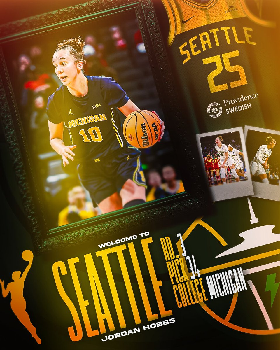 Seattle Storm (@seattlestorm) on Twitter photo With the No. 34 pick the 2025 WNBA Draft, the Seattle Storm select Jordan Hobbs from <a href="/umichwbball/">Michigan Women’s Basketball</a> ⛈️
Welcome to Seattle, Jordan! With the No. 34 pick the 2025 WNBA Draft, the Seattle Storm select Jordan Hobbs from <a href="/umichwbball/">Michigan Women’s Basketball</a> ⛈️
Welcome to Seattle, Jordan!