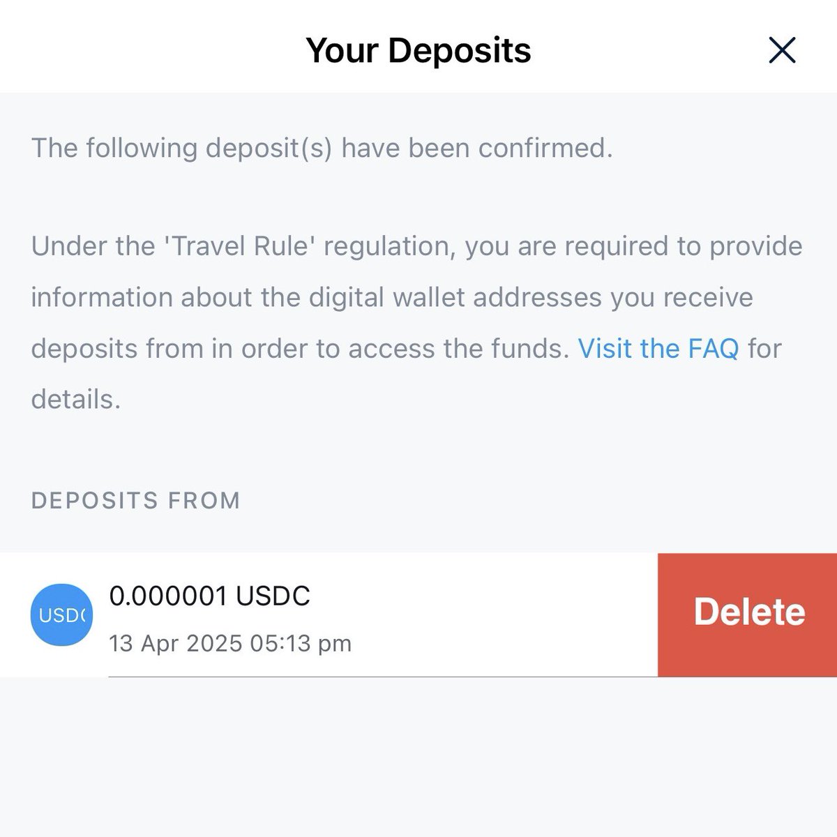 mane (@_seven48) on Twitter photo feature request.
how long will it take for the agile product development team at <a href="/cryptocom/">Crypto.com</a> implement a delete or hide button for dust attack deposit?
<a href="/kris/">Kris | Crypto.com</a> <a href="/ericnode/">Eric Anziani</a> feature request.
how long will it take for the agile product development team at <a href="/cryptocom/">Crypto.com</a> implement a delete or hide button for dust attack deposit?
<a href="/kris/">Kris | Crypto.com</a> <a href="/ericnode/">Eric Anziani</a>