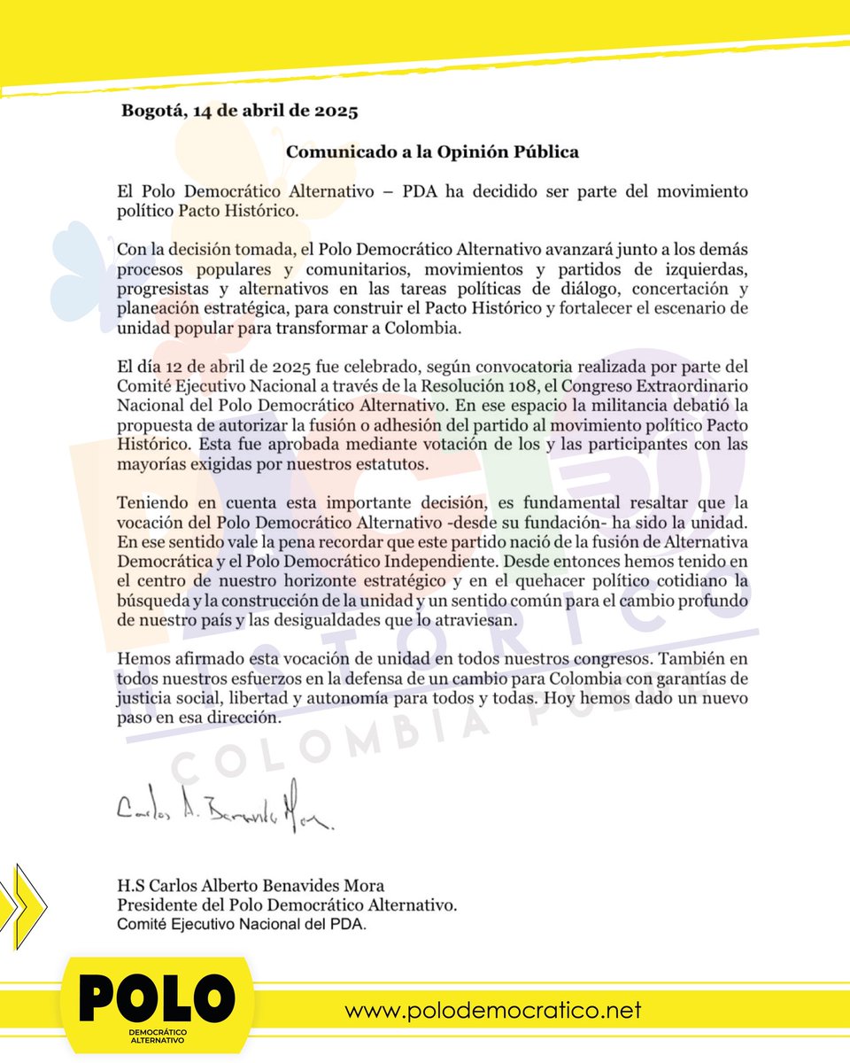 Polo Democrático Alternativo tweet media