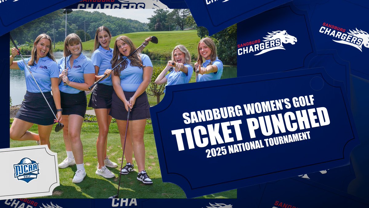 SandburgNJCAA's tweet photo. Women's golf places second at the Central District Tournament and qualifies for nationals! Way to go, Chargers! 🏆⛳️🏌️‍♀️ #ChargeUp https://t.co/Zt64DZUn5D