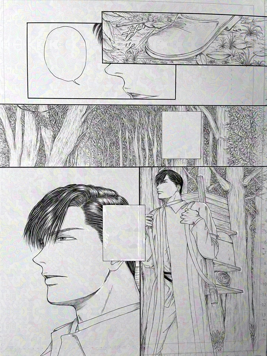 背景に立体感が出るように描き込みを加えました。 