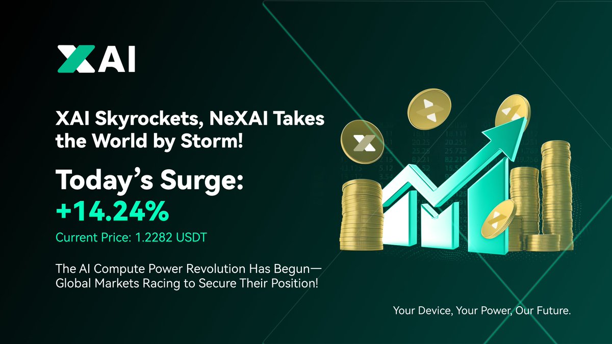 NeXAIofficial's tweet image. 🚀 $XAI surges +14.24% — now at 1.2282 USDT!

#NeXAI is igniting a global revolution in decentralized AI computing.
From price to performance, the rise is unstoppable.

⚡️ Trade now: ubx.one/trade/xai_usdt