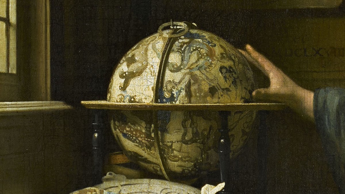 最近看到维米尔 Vermeer 的《天文学家》。我对画中天文学家用手搭着的像是地球仪一样的东西很感兴趣。搜了一下,天文学家看的当然叫天球仪 ...