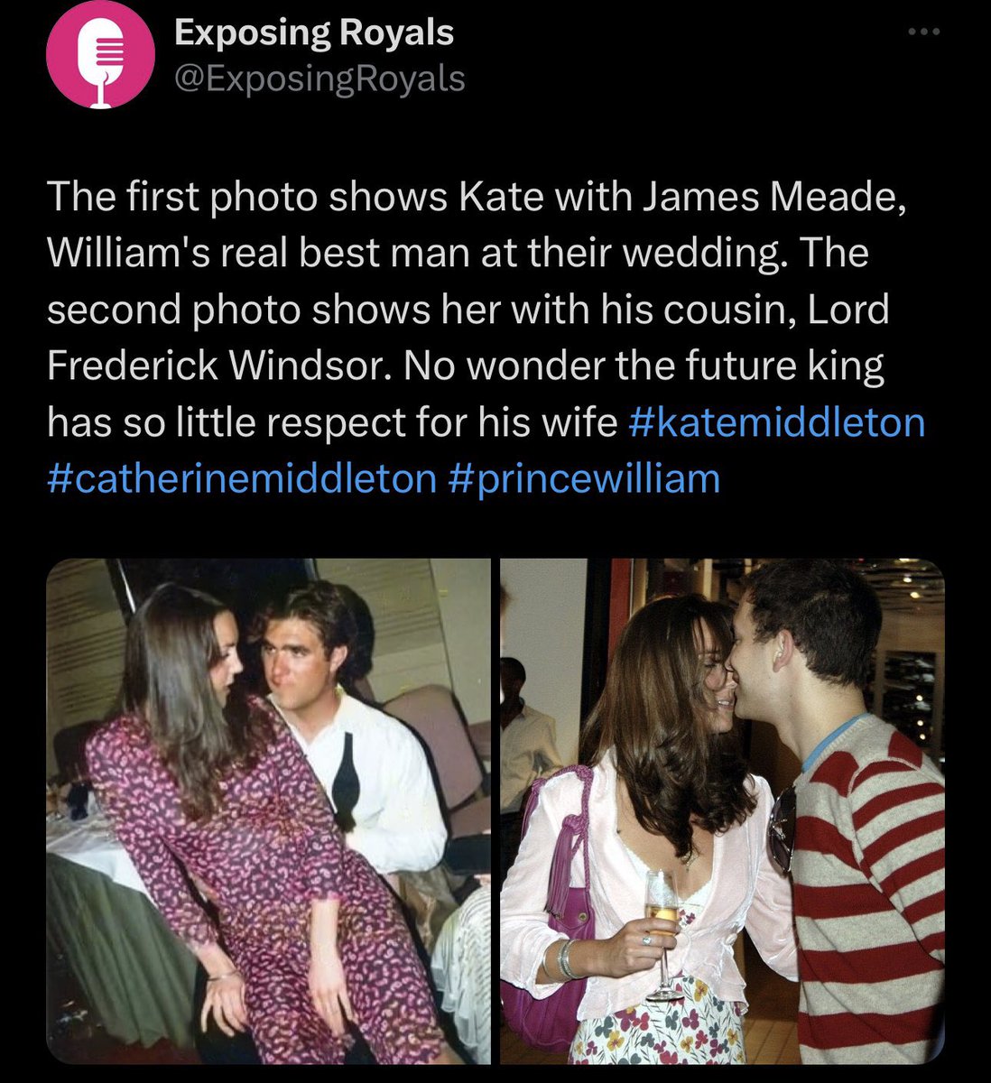 cmerry's tweet photo. Who? "Princess Catherine" oh you mean #KateMiddleton the #katemiddlebum stalker wig wearing sad sack married to wack’m Willy. Honey NO ONE envies your sad life. You were the dregs you were the last choice https://t.co/ERotHxtmdP