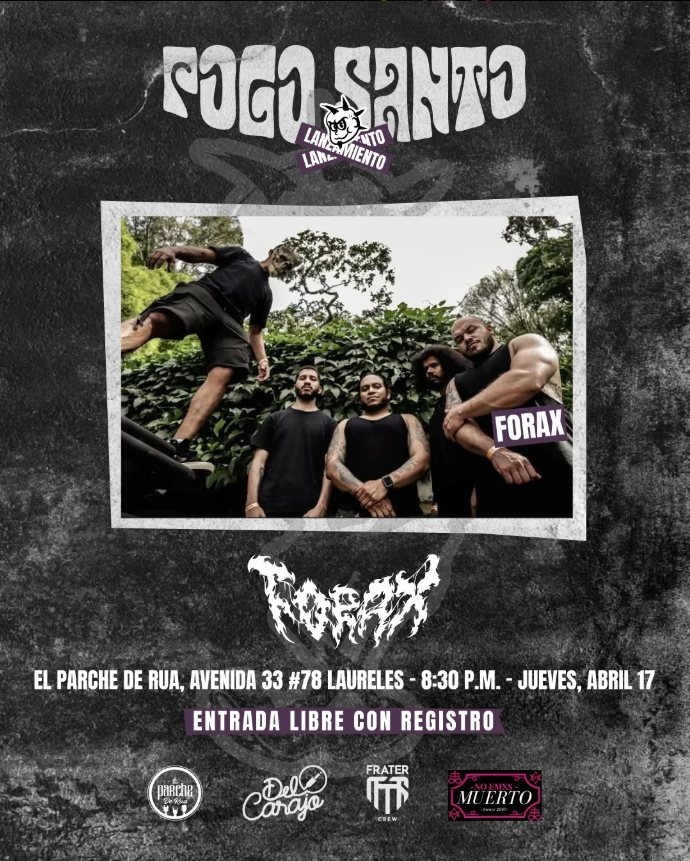 Forax_Band's tweet photo. Bienaventurado quien vaya a romper con todo en el @elparchederua con la presentación de FORAX este jueves 💀🔥
#pogosanto https://t.co/drRQj6Zw9G