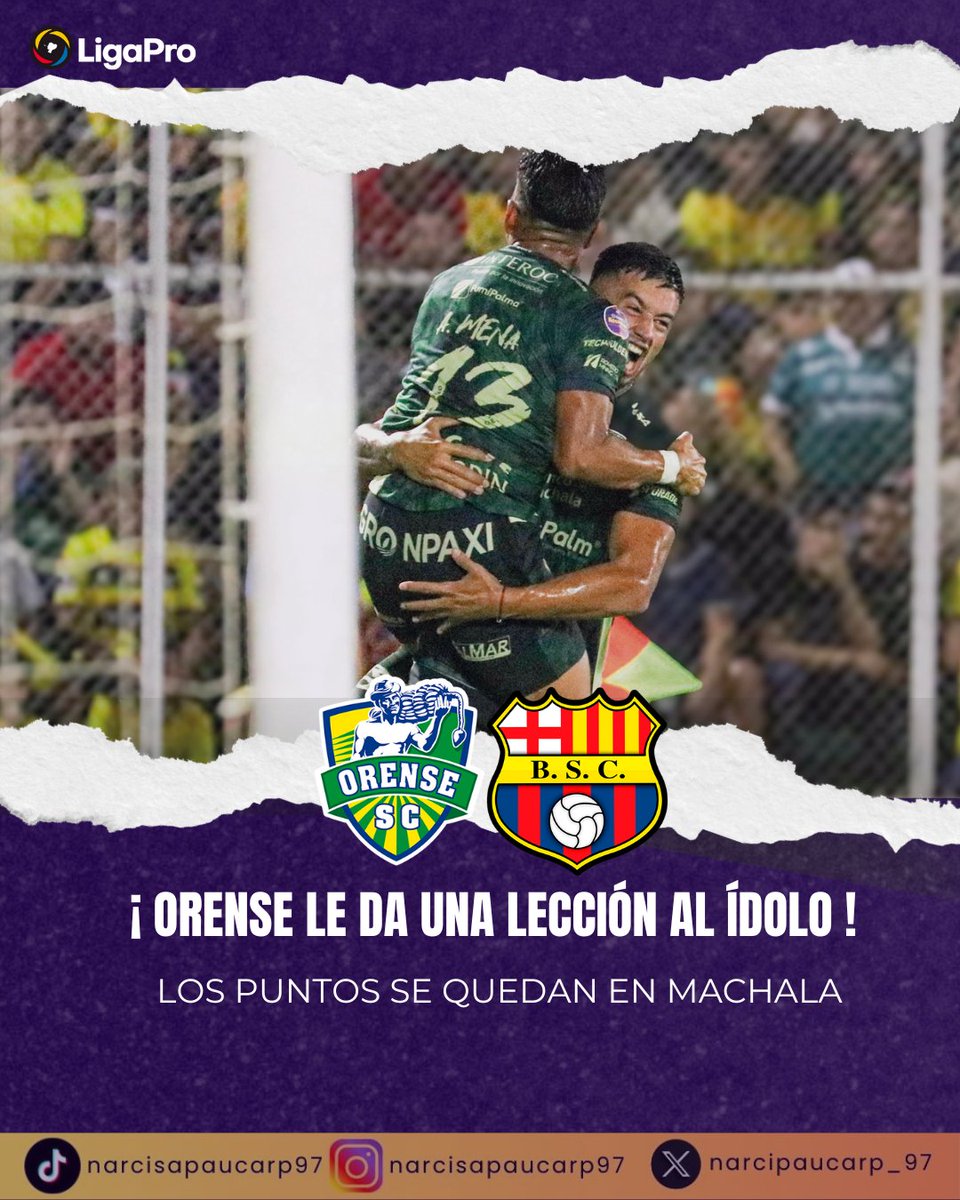 Del olvido al protagonismo😱 <a href="/Orense_SC/">Orense Sporting Club</a> juega su mejor partido justo ante el ídolo. <a href="/BarcelonaSC/">BARCELONA S.C.</a> no encontró respuestas y el fútbol, una vez más, rompe todos los libretos💥

#Orense 3 - 1 #BSC