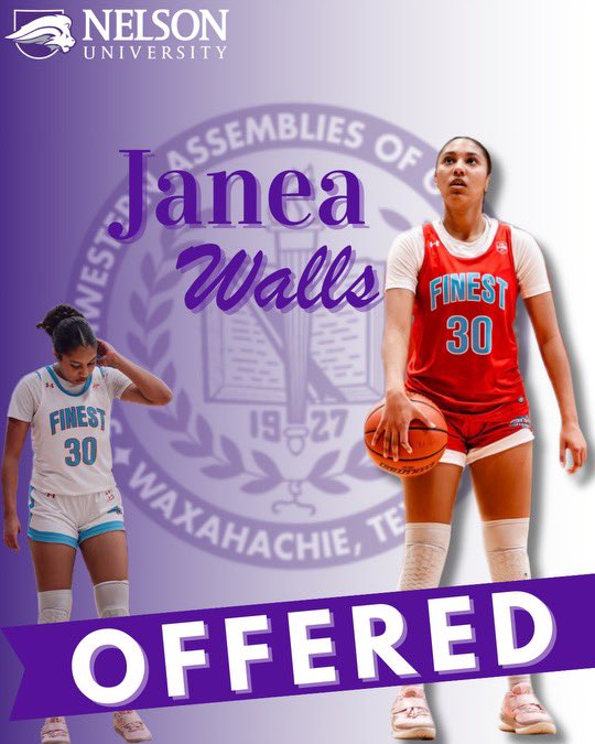 Janea Walls (@janeawalls) on Twitter photo After a great visit/conversation with Coach Sons I am blessed to receive an official offer from <a href="/NelsonU_wbb/">Nelson WBB</a> , thank you to the coaching staff for believing in me!
<a href="/SAFinestbball/">SA Finest Basketball</a> After a great visit/conversation with Coach Sons I am blessed to receive an official offer from <a href="/NelsonU_wbb/">Nelson WBB</a> , thank you to the coaching staff for believing in me!
<a href="/SAFinestbball/">SA Finest Basketball</a>