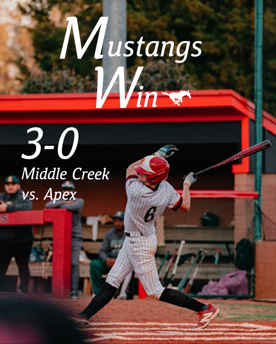 Middle Creek Baseball (@mcreekbaseball) on Twitter photo Varsity Final:
MC 3 Apex 0
Outstanding outing by <a href="/MorrisWRyan/">W. Ryan Morris</a> tossing complete game shutout!
Mustangs stay on the road again tomorrow at Green Level! Varsity Final:
MC 3 Apex 0
Outstanding outing by <a href="/MorrisWRyan/">W. Ryan Morris</a> tossing complete game shutout!
Mustangs stay on the road again tomorrow at Green Level!