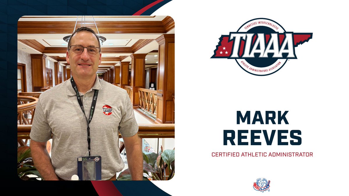 Huge congratulations to Mark Reeves, @tssaa Executive Director, for achieving the status of Certified Athletic Administrator! Your dedication to excellence sets the standard. #TIAAA