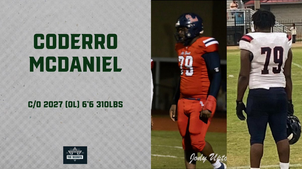 Tier1Recruiting (@wegetyouoffers) on Twitter photo 🚨🏈Welcome <a href="/loverihop_79/">Coderro McDaniel</a> . The 6’6 310lbs (OT) from the CO’27. This RAW talent brings ELITE size and natural length. With a massive frame and room to develop, he’s a hidden GEM with the tools to dominate in the trenches. A REAL name to remember in the coming years. #Tier1Recruit 🚨🏈Welcome <a href="/loverihop_79/">Coderro McDaniel</a> . The 6’6 310lbs (OT) from the CO’27. This RAW talent brings ELITE size and natural length. With a massive frame and room to develop, he’s a hidden GEM with the tools to dominate in the trenches. A REAL name to remember in the coming years. #Tier1Recruit