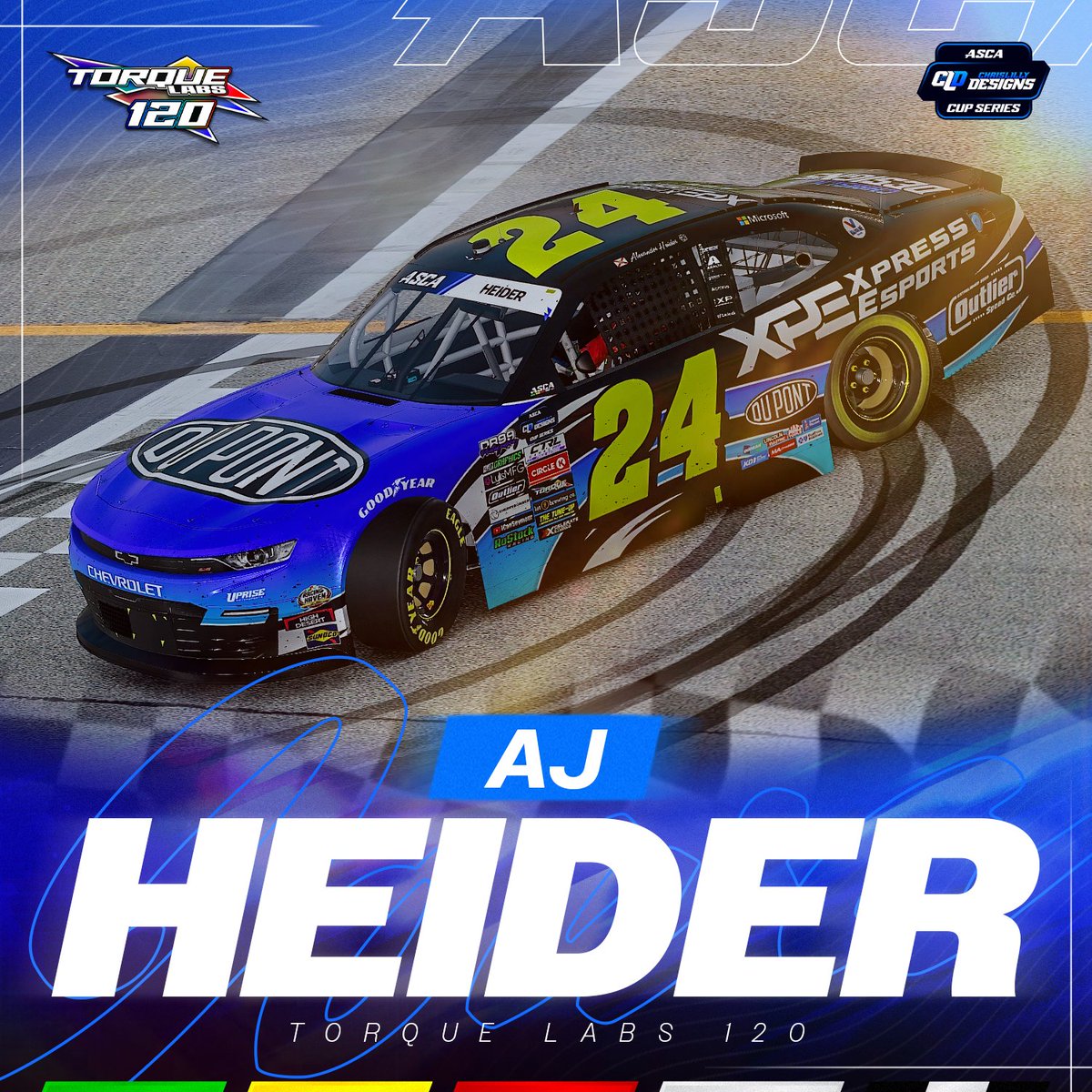 ascairacing's tweet photo. AJ Heider holds off the field after a handful of late-race restarts to seal the deal and grab his second victory of the season at Iowa in the Torque Labs 120!

#ASCA #iRacing #League #Sim #Racing #NASCAR #Race https://t.co/uJusBfyM3l