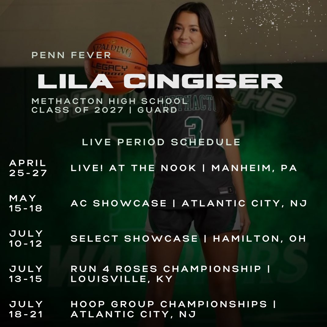 LilaCingiser's tweet photo. Here is my live period schedule for AAU this year with @FeverForceAAU !! Come check us out! https://t.co/P9bFQBLXDt