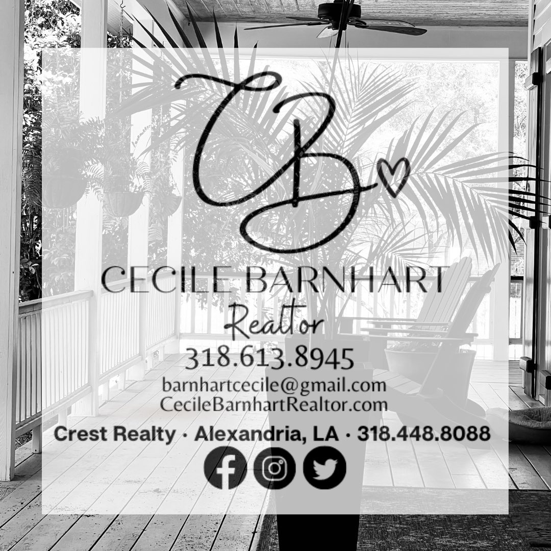 ProfBarnhart's tweet image. 🏠Homeownership is still a wise decision. Ready to buy or sell? Let’s talk.

Cecile Barnhart, REALTOR®
318.613.8945
BarnhartCecile@gmail.com
CecileBarnhartRealtor.com
Crest Realty - Alexandria, LA
318.448.8088