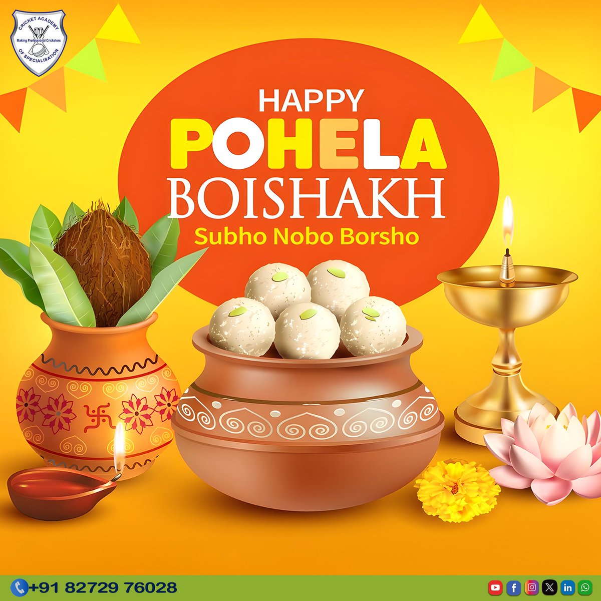 CSpecialisation's tweet photo. তোমার এবং তোমার পরিবারের সকলের জন্য রইল নতুন বর্ষের শুভকামনা।। নতুন বছরে প্রতিটি দিন ভালবাসা, হাসি এবং আনন্দে ভরে থাকুক, শুভ হোক তোমার নতুন বছর।।❤️
.
.
.
.
#noboborsho #poilaboishak #bengalinewyear #1432  #cas #cricket #kolkata #bengal #india #ipl #kkr #celebrate #celebration https://t.co/HJBdQrGU5M
