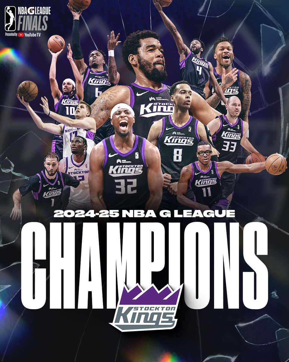 NBA G League (@nbagleague) on Twitter photo Give the Kings their crown! The <a href="/StocktonKings/">Stockton Kings</a> are your 2024-25 NBA G League Champions, winning the first #NBAGLeagueFinals title in franchise history! 🏆👑 Give the Kings their crown! The <a href="/StocktonKings/">Stockton Kings</a> are your 2024-25 NBA G League Champions, winning the first #NBAGLeagueFinals title in franchise history! 🏆👑