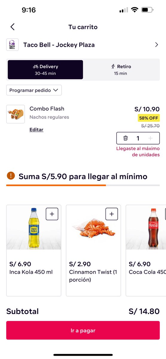 italiux's tweet photo. Por esto es que dejo el premium de @pedidosya 
Si ya estoy pagando envío, xq me obligan a gastar más? https://t.co/S9LZBgxjeP