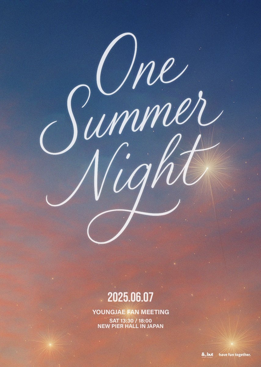 iTONY_ent's tweet photo. 【ヨンジェ】

GOT7のメインボーカルを務め、多方面で多彩なソロ活動を展開しているYOUNGJAE(ヨンジェ)。
夏をテーマにしたファンミーティング「2025 YOUNGJAE FAN MEETING <One Summer Night>IN JAPAN」の開催が決定致しました🔥

「2025 YOUNGJAE FAN MEETING <One Summer Night>IN JAPAN」
 
🏷 2025.06.07 (SAT) 13:30 / 18:00
📍 NEW PIER HALL

🎫 FC先行(抽選)
⏰ 4/16(水)18:00〜4/20(日)23:59
🔗https://t.co/23dbeApjKJ
 
▶️ iT'S MEMBER先行(抽選)
⏰ 4/25(金)18:00〜4/27(日)23:59
🔗 https://t.co/7Dj3l6d1ts

▶️ オフィシャル最速先行(抽選)
⏰ 4/25(金)18:00〜4/27(日)23:59
🔗 https://t.co/WstHIZnG6c

#영재 #YOUNGJAE #ヨンジェ
#One_Summer_Night
#HAVEFUNTOGETHER