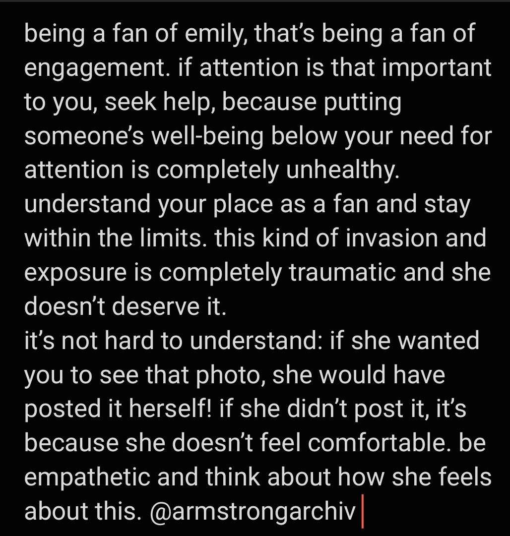 armstrongarchiv's tweet photo. the point here isn’t to start drama or anything, it’s just to raise awareness ‘cause this isn’t the first time it’s happened. let’s respect each other’s boundaries as fans — it’s really not that hard! :)
🇧🇷 | 🇺🇲 https://t.co/SL2vvCdZxB