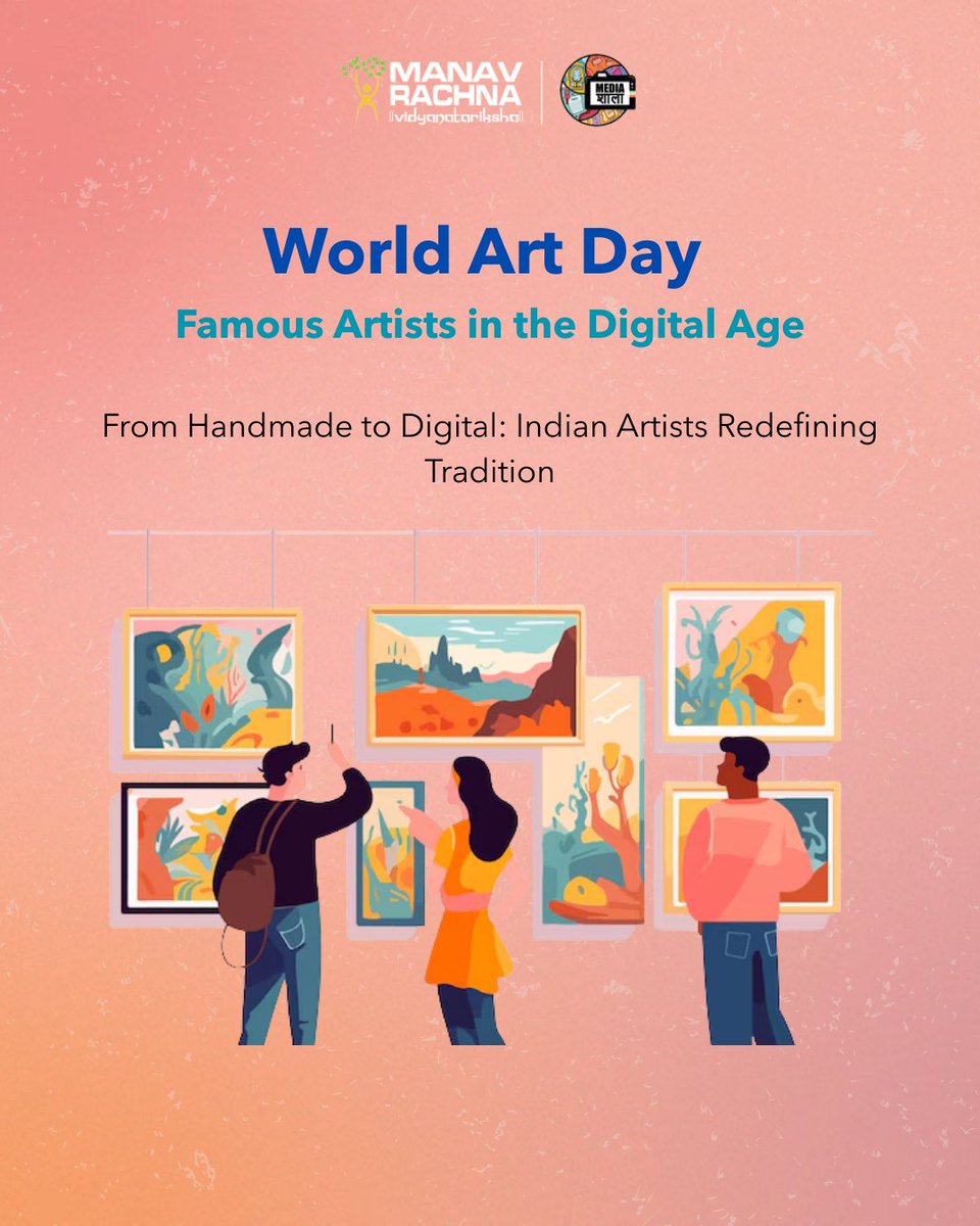 MediaShala_'s tweet image. This World Art Day, we celebrate Indian artists who are blending tradition with technology, keeping our cultural roots alive in the digital era. 
#WorldArtDay #TraditionMeetsTech #IndianArtists #MediaShala #ManavRachna #MRISLudhiana #MediaShalaInspired #UCreate #CreatorsUnite