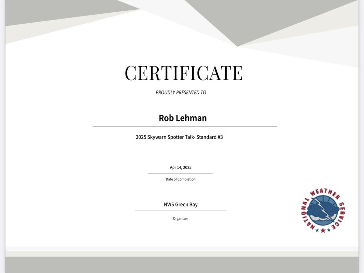 Official severe weather spotter