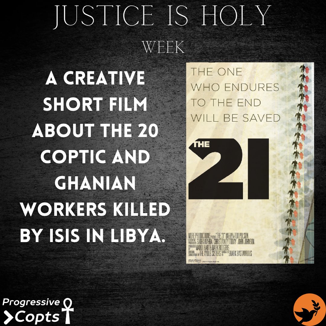 ProgressiveCopt's tweet photo. Join us tomorrow (Tuesday) to watch the short movie The 21 and have a discussion with Coptic Sociologist Dr. @Mirayhp of @UofT_Sociology. In collaboration with ElMahaba Center. RSVP to receive a Zoom link:
https://t.co/8BIUyCY8yg https://t.co/oGqaaku54o